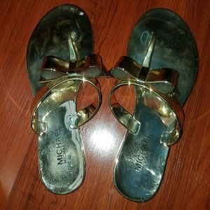 Michael Kors gold sandals